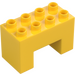 Duplo Žlutá Kostka 2 x 4 x 2 s 2 x 2 Výřez na Dno (6394)