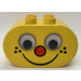 Duplo Gul Klods 2 x 4 x 2 med Afrundede ender, Rattle Øjne og Freckled Smiling Ansigt