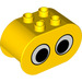 Duplo Yellow Brick 2 x 4 x 2 with Rounded Ends with Eyes (a little wonky) (6448 / 81981)