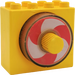 Duplo Yellow Brick 2 x 4 x 3 with rotating white and red spiral