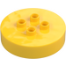 Duplo Giallo Mattoncino 4 x 4 x 1.5 Cerchio con Ritaglio (2354)