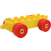 Duplo Jaune Voiture Châssis 2 x 6 avec Rouge roues (Attelage fermé)