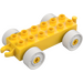 Duplo Žlutá Auto Podvozek 2 x 6 s Bílá Kola (11248 / 14639)