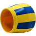 Duplo Yellow Cement Mixer Barrel with Blue Stripes (58629)