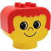 Duplo Yellow Head Brick with red hair and smile