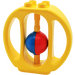 Duplo Yellow Oval Rattle with Blue and Red Ball