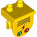 Duplo Yellow Plate with Panel with Green and red button (42236 / 61853)