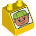 Duplo Yellow Slope 2 x 2 x 1.5 (45°) with Boys Face (6474 / 84666)