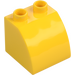 Duplo Yellow Slope 45° 2 x 2 x 1.5 with Curved Side (11170)