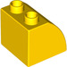 Duplo Yellow Slope 45° 2 x 2 x 1.5 with Curved Side (11170)