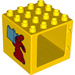 Duplo Yellow Window Frame 4 x 4 x 3 with Rabbit with Brick (11345 / 20793)
