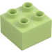 Duplo Geelachtig groen Steen 2 x 2 (3437 / 89461)