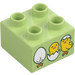 Duplo Yellowish Green Brick 2 x 2 with Eggs and Chicks (3437 / 105444)