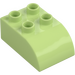 Duplo Yellowish Green Brick 2 x 3 with Curved Top (2302)