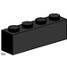 LEGO 1x4 Black Bricks Set 3468