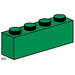 LEGO 1x4 Dark Green Bricks 3471