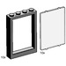 LEGO 1x4x5 Black Window Frames with Clear Panes 3448