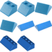 LEGO 23 sloping bricks, including roof peak bricks Blauw 980-2