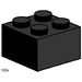 LEGO 2x2 Black Bricks Set 3453