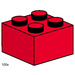 LEGO 2x2 rouge Bricks 3457