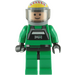 LEGO A-Vinge Pilot med Grön Jumpsuit (Transparent Brun Svart Visir) Minifigur