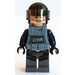 LEGO ACU, Female, Light Flesh, Black Helmet, And Sand Blue Armor Minifigure