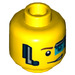 LEGO Agent Curtis Bolt Head with Headset (Recessed Solid Stud) (3626 / 18302)