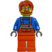 LEGO Airport Worker i Orange Overall Minifigur