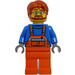 LEGO Airport Worker in Orange Overalls minifiguur
