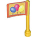 LEGO Antenne 1 x 4 avec Balloons sur Jaune Background avec Rouge Cadre Autocollant avec dessus arrondi (3957)