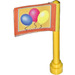 LEGO Antenna 1 x 4 with Balloons on Yellow Background with Red Frame Sticker with Rounded Top (3957)