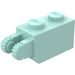 LEGO Aqua Scharnier Steen 1 x 2 Vergrendelings met 2 Vingers (Verticaal Einde) (30365 / 54671)