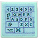 LEGO Aqua Tile 2 x 2 with Keyboard (Left Part) Sticker with Groove (3068)