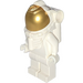 LEGO Astronaut Mannequin - hvid med hvid Hjelm og Metallisk guld Visir Minifigur