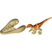 LEGO Atrociraptor Dinosaur Tan and Orange with Dark Red stripes