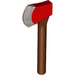 LEGO Axe (Medium) with Red Head and Silver Edge (16994 / 96475)