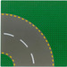 LEGO Grondplaat 32 x 32 Road 6-Stud Curve met Geel Dashed Lines (44342 / 54203)