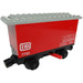 LEGO Battery Box Car with Black Wheels and Magents and a Red Direction Switch (Without Roof) with White DB, 7722 and Weight Table (With Roof) Sticker