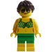 LEGO Beach Person with White Dotted Green Bikini Minifigure