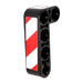 LEGO Beam 2 x 4 Bent 90 Degrees, 2 and 4 holes with Red and White Stripes left Sticker (32140)