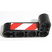 LEGO Beam 2 x 4 Bent 90 Degrees, 2 and 4 holes with Red and White Warning Stripes Sticker (32140)