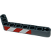 LEGO Faisceau Courbé 53 degrés, 3 et 7 des trous avec Danger Rayures Rouge et Blanc (Model La gauche) Autocollant (32271)