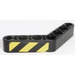 LEGO Beam Bent 53 Degrees, 4 and 4 Holes with Black and Yellow Danger Stripes (Right) Sticker (32348)