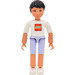LEGO Belville Boy mit Light Violet Shorts, Weiß T-Shirt mit &#039;LEGO&#039; Logo Minifigur