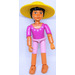 LEGO Belville Female avec Dark Pink Haut whith Shell et Jaune Chapeau