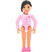 LEGO Belville Girl met Pink Top en Fur Collar minifiguur
