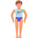 LEGO Belville male met Blauw shirt en Blauw swimsuit minifiguur