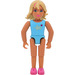 LEGO Belville Pop Singer Girl met Swimsuit met Magenta en Light Green Star met Zilver Sequins minifiguur