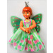 LEGO Belville Princesse Flora with green skirt, wings and chrome silver crown