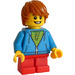 LEGO Birthday Kid with Speckles and Orange Hair Minifigure